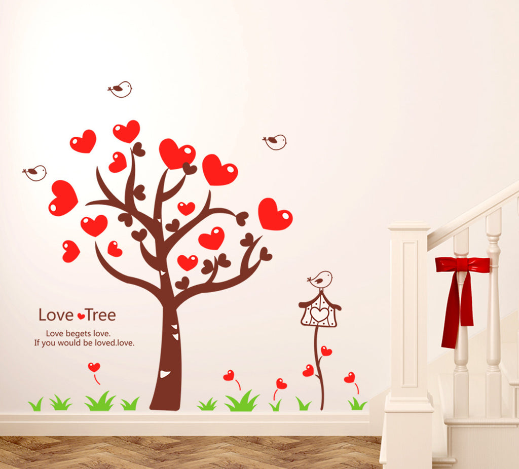 8 Sheets Love Heart Stickers Heart Shape Decorative Sticker For