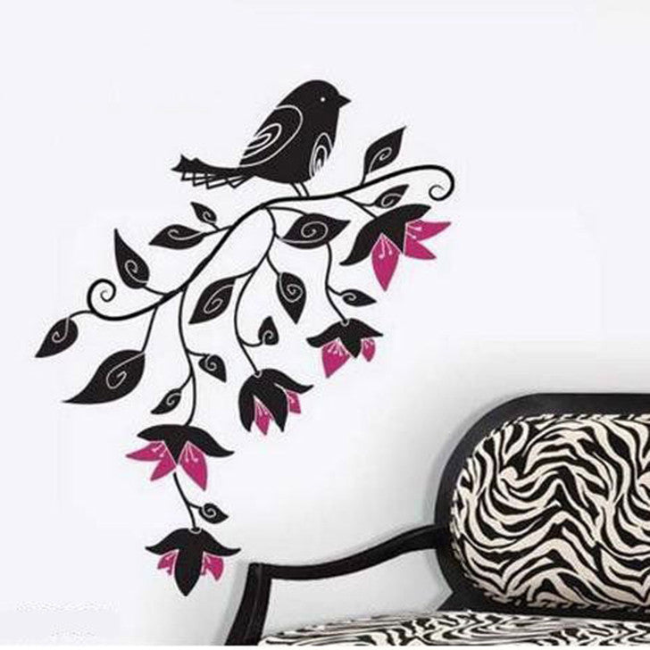 Black and White Flowers Wall Decals