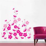 Flowers in Pink Self-Adhesive Beautiful Art for Home Skirting Border Decal