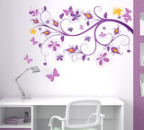 Floral Vine Purple Beautiful Decorative Decal for Home Office and Living Room