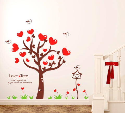 Love Tree with Heart-shaped Leaves Living Room Design for Home Decoration