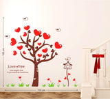 Love Tree with Heart-shaped Leaves Living Room Design for Home Decoration