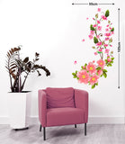 Flower Wall Decals in Pink Blossoms Sofa Background Art Living Room Home Vinyl