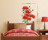 Flowers Red Poppy with Buds Bed Room Wall Decals Vinyl