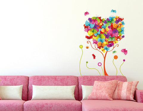 Butterflies Trees Colourful Beautiful Art Living Area Hall Decoration Vinyl