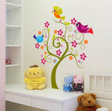 Tree with Cute Birds Colourful Design for Kids Room Baby Room Decor