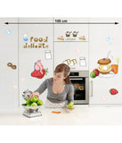 Kitchen Cabinet Decor Fruits Food Burger and Drinks Vinyl