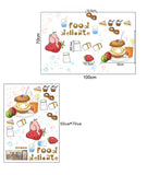 Kitchen Cabinet Decor Fruits Food Burger and Drinks Vinyl