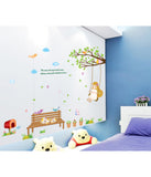 Baby Room Decor Garden Nursery Kids Theme Girl Swinging on Branch with Cute Cats