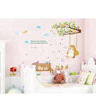 Baby Room Decor Garden Nursery Kids Theme Girl Swinging on Branch with Cute Cats