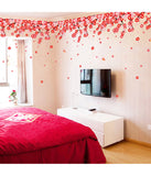 Flowers Pink & Red Romantic Cherry Wedding Decoration Living Room Backdrop