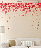 Flowers Pink & Red Romantic Cherry Wedding Decoration Living Room Backdrop