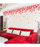 Flowers Pink & Red Romantic Cherry Wedding Decoration Living Room Backdrop