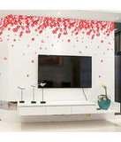 Flowers Pink & Red Romantic Cherry Wedding Decoration Living Room Backdrop