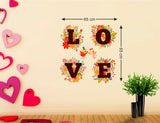 LOVE Word Floral Alphabets Romantic Valentine's Day Bedroom Art Vinyl