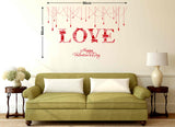 Love Word with Hangings Background Design Bedroom