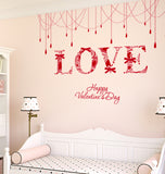 Love Word with Hangings Background Design Bedroom