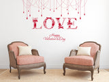 Love Word with Hangings Background Design Bedroom