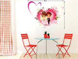 Bedroom Lovely Wedding Couple Bride and Groom with Hearts and Flower Valentine Day