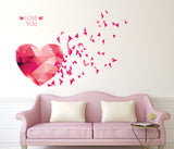 Love You Hearts Blowing in Pink DIY Bedroom Design