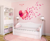 Love You Hearts Blowing in Pink DIY Bedroom Design