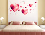 Hearts in Pink Bedroom Headboard Decoration Art Decal