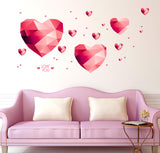 Hearts in Pink Bedroom Headboard Decoration Art Decal