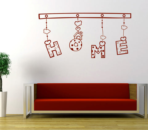 Welcome HOME Alphabets Hanging in Living Area Brown Vinyl