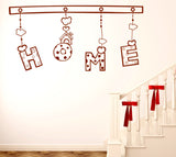 Welcome HOME Alphabets Hanging in Living Area Brown Vinyl