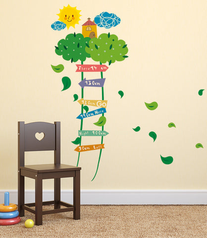 Nursery Kids Room Green Ladder Tree Growth Height Chart Sticker 90 to 140 cm Measurement