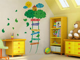 Nursery Kids Room Green Ladder Tree Growth Height Chart Sticker 90 to 140 cm Measurement