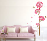 Flowers Pink Dandelion Large Size Vinyl Wall Decal for Home