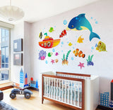 Nursery Baby Room Cute Fishes Whale Underwater Creatures Decoration Vinyl