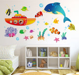 Nursery Baby Room Cute Fishes Whale Underwater Creatures Decoration Vinyl