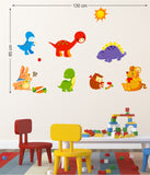 Kids Room Animals Cartoon Dinosaurs Cute Friends Baby Nursery Playroom Vinyl