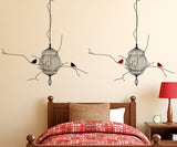 Bedroom Backdrop Hanging Cages with Birds Living Room Design Vinyl