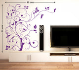 Floral Purple Vine TV LCD Background Design LED DIY Wall Decal Modern Decor