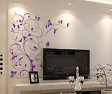 Floral Purple Vine TV LCD Background Design LED DIY Wall Decal Modern Decor