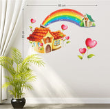 Nursery Room Cartoon Hut with Rainbow for Kids Baby Room Design