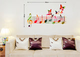 Musical Notes Colourful with Butterflies Flying Home Decor Vinyl