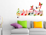 Musical Notes Colourful with Butterflies Flying Home Decor Vinyl