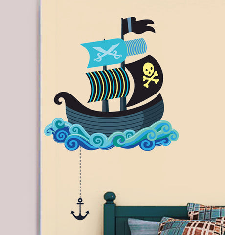 Boys Room Pirates Ship in the Sea