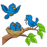 Adorable Blue Birds Feeding Baby Room