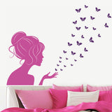 Lady in Pink with Butterflies