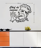 Kitchen Stylish Design Chef De Cuisine Restaurant Hotel DIY Vinyl Art