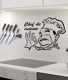 Kitchen Stylish Design Chef De Cuisine Restaurant Hotel DIY Vinyl Art