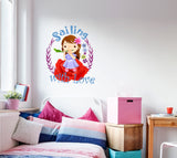 Baby Room Cartoon Girl Sitting on Flower Sailing with Love Kids Room Design