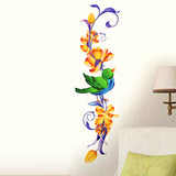 Vertical Floral Design & Bird