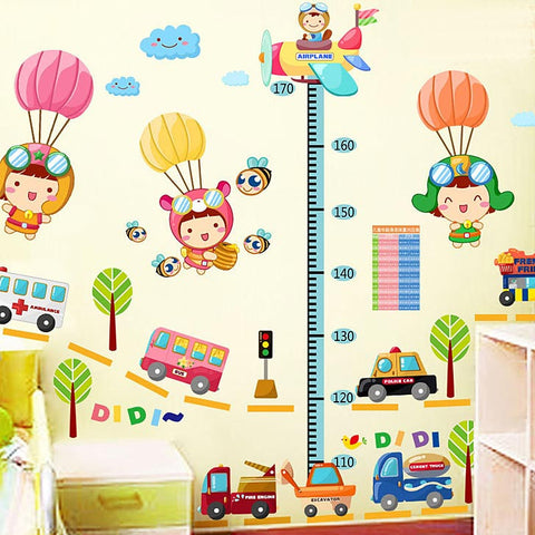 Height Chart with Cute Babies & Parachute