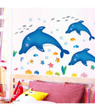 Kids Room Baby Nursery Cartoon Dolphins Star Fish Underwater Creatures Decal